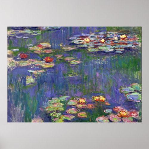 Monet Water Lilies Masterpiece Painting Poster