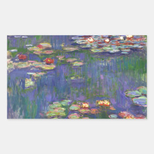 Monet Water Lilies Masterpiece Painting Rectangular Sticker