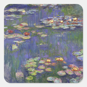 Monet Water Lilies Masterpiece Painting Square Sticker