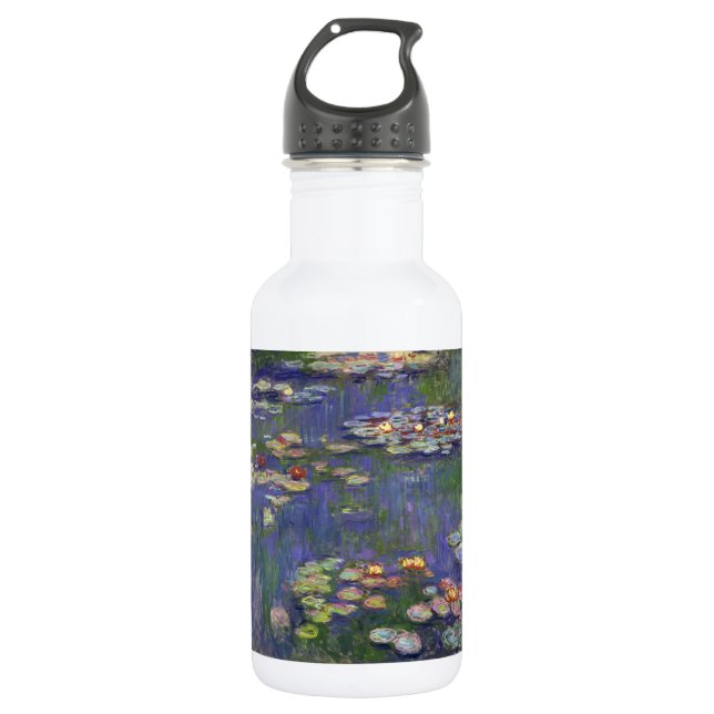 Monet Water Lilies Masterpiece Painting Stainless Steel Water Bottle (Front)