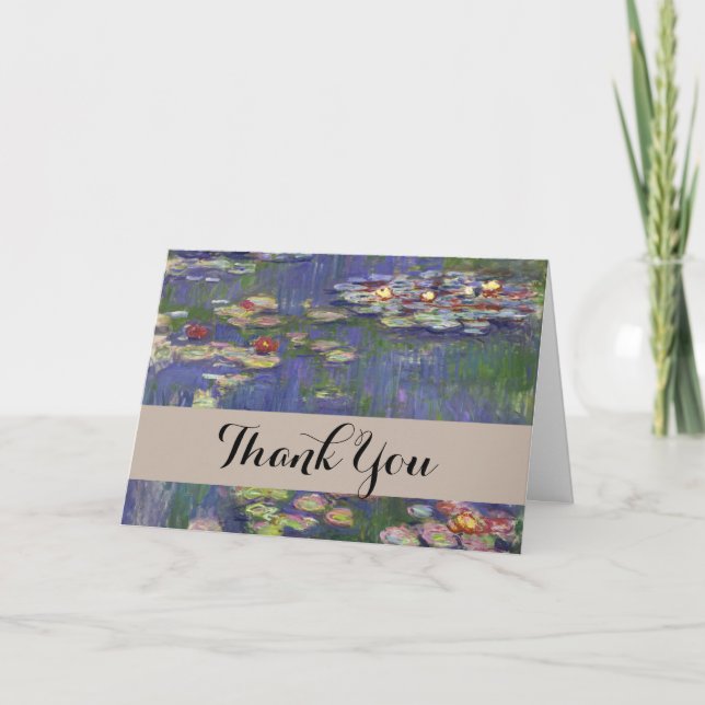 Monet Water Lilies Masterpiece Painting Thank You Card (Front)