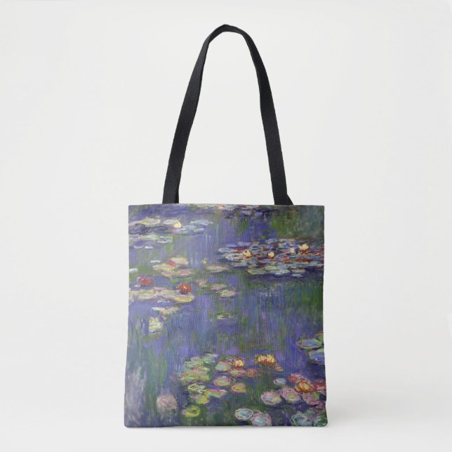 Monet Water Lilies Masterpiece Painting Tote Bag (Front)