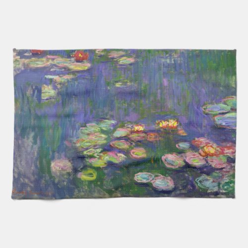 Monet Water Lilies Masterpiece Painting Towel