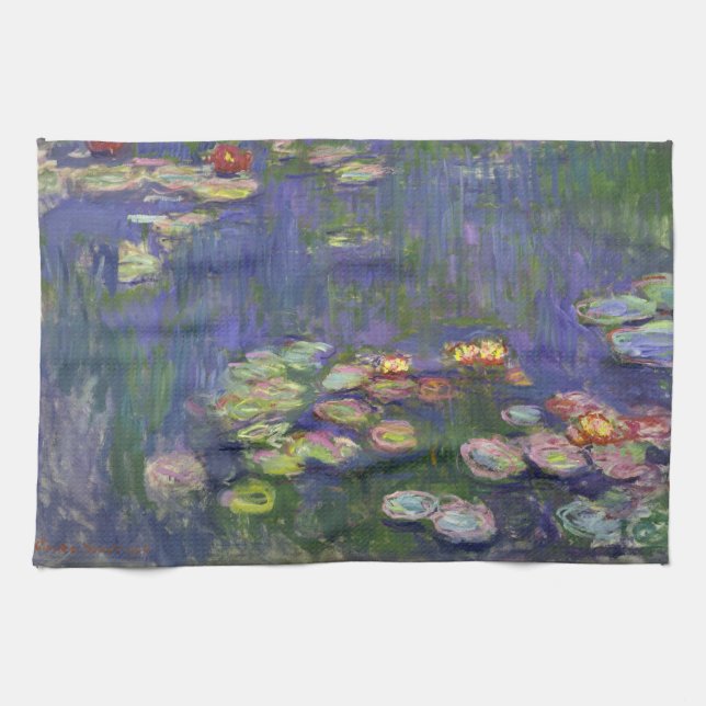 Monet Water Lilies Masterpiece Painting Towel (Horizontal)