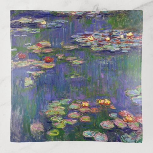 Monet Water Lilies Masterpiece Painting Trinket Tray