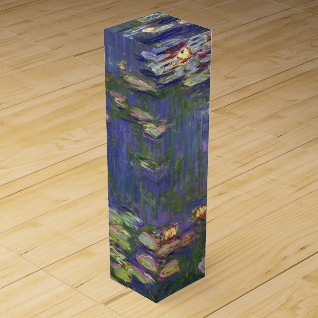 Monet Water Lilies Masterpiece Painting Wine Box (Front)