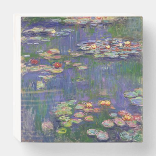 Monet Water Lilies Masterpiece Painting Wooden Box Sign