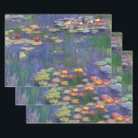 Monet Water Lilies Masterpiece Painting Wrapping Paper Sheets<br><div class="desc">Monet Water Lilies - This classic Monet painting was painted by Claude Monet in 1916. It is part of his famous water lilies collection where he paints in his garden in Giverney,  France. A masterpiece painting.</div>