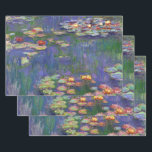 Monet Water Lilies Masterpiece Painting Wrapping Paper Sheets<br><div class="desc">Monet Water Lilies - This classic Monet painting was painted by Claude Monet in 1916. It is part of his famous water lilies collection where he paints in his garden in Giverney,  France. A masterpiece painting.</div>