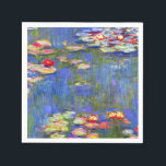 Monet Water Lilies  Napkins<br><div class="desc">Napkins featuring Claude Monet’s oil painting Water Lilies (1916). Beautiful pink,  purple,  and red water lilies floating in a serene pond. A great gift for fans of impressionism and French art.</div>
