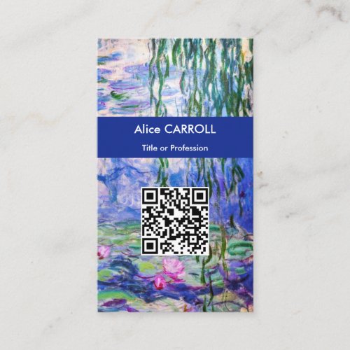 Monet _ Water Lilies  Nympheas 1919 _ QR Code Business Card