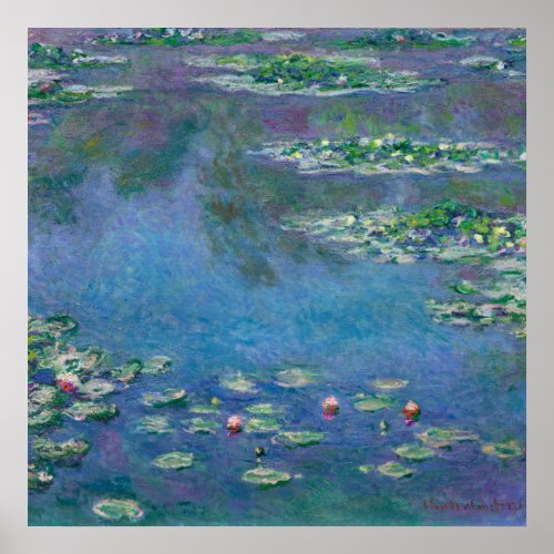 Monet Water Lilies Painting Poster