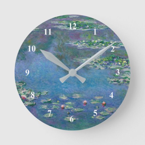 Monet Water Lilies Painting Round Clock