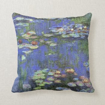 Monet Water Lilies Pillow by grandjatte at Zazzle