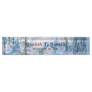 Monet Water Lilies Professional Classical Artwork Desk Name Plate