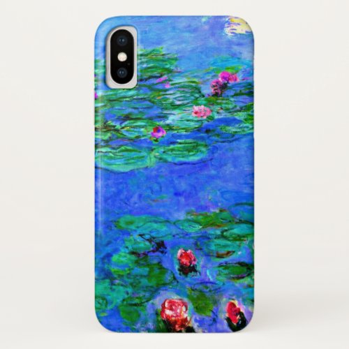 Monet _ Water Lilies red iPhone X Case