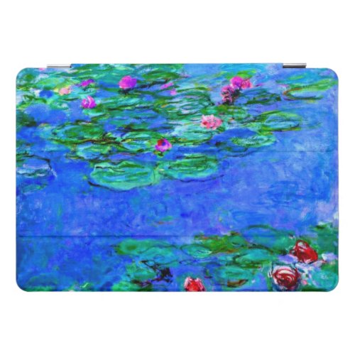 Monet _ Water Lilies red Claude Monet iPad Pro Cover