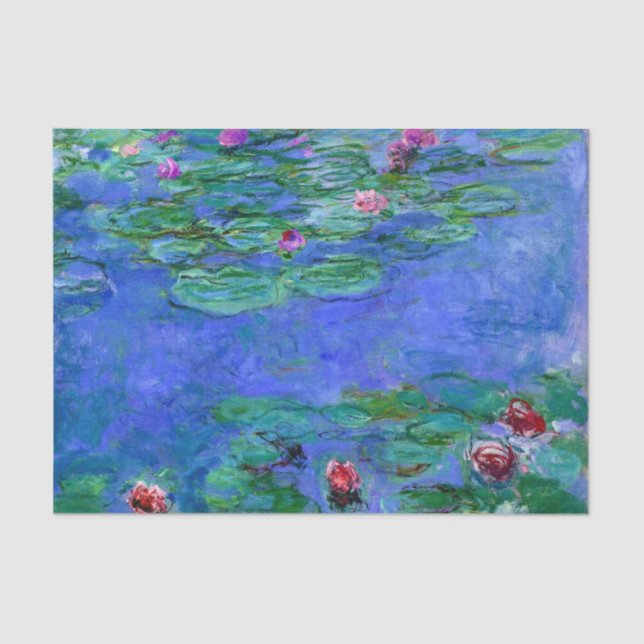 Monet - Water lilies (red) Tissue Paper (Front)