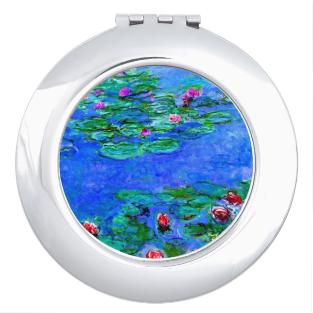 Monet - Water Lilies (red) Vanity Mirror (Front)