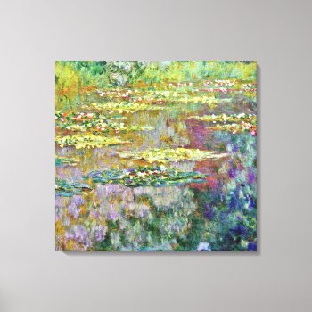 Monet Water Lilies Reflections Fine Art Canvas Print by monet_paintings at Zazzle