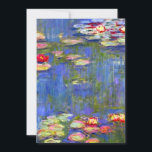 Monet Water Lilies  Save The Date<br><div class="desc">Card featuring Claude Monet’s oil painting Water Lilies (1916). Beautiful pink,  purple,  and red water lilies floating in a serene pond. A great gift for fans of impressionism and French art.</div>