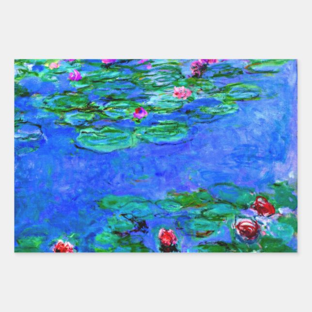Monet - Water Lilies series, popular artwork Wrapping Paper Sheets (Front)