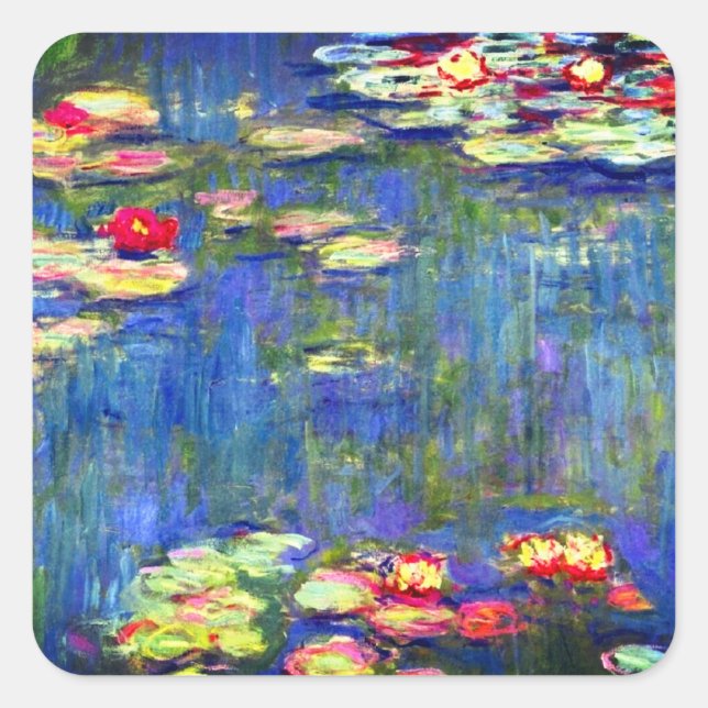 Monet Water Lilies  Square Sticker (Front)