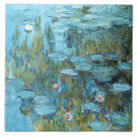 Monet - Water Lilies (turquoise), Ceramic Tile<br><div class="desc">Water Lilies (turquoise),  1915,  fine art Impressionism painting by French artist Claude Monet</div>