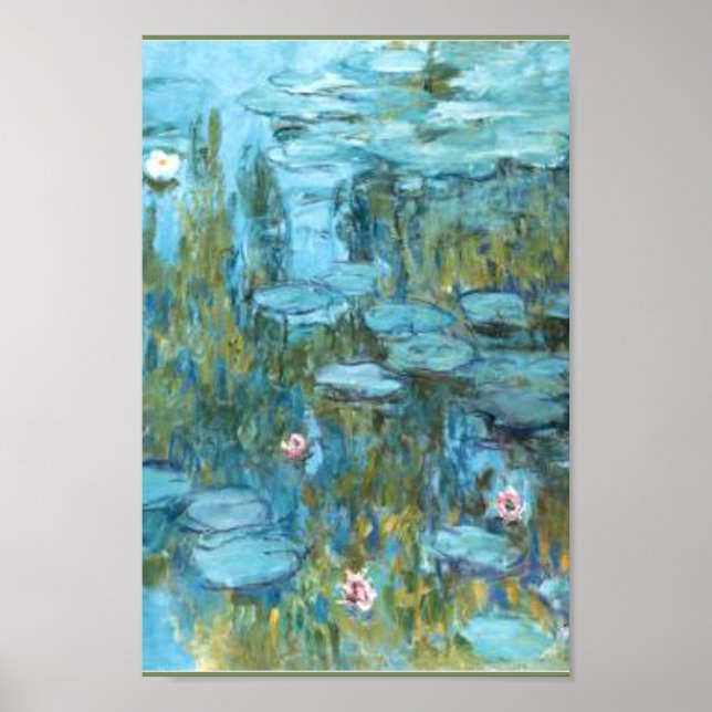 Monet - Water Lilies (turquoise) Poster (Front)