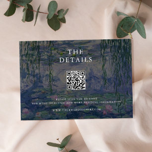 Monet Water Lilies Wedding Enclosure Card