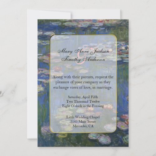 Monet Water Lilies Wedding Invitation