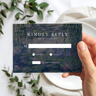Monet Water Lilies Wedding RSVP Card