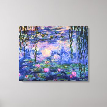 Monet Water Lilies With Pond Reflections Canvas Print by monet_paintings at Zazzle
