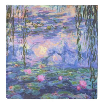 Monet Water Lilies With Pond Reflections Duvet Cover by monet_paintings at Zazzle
