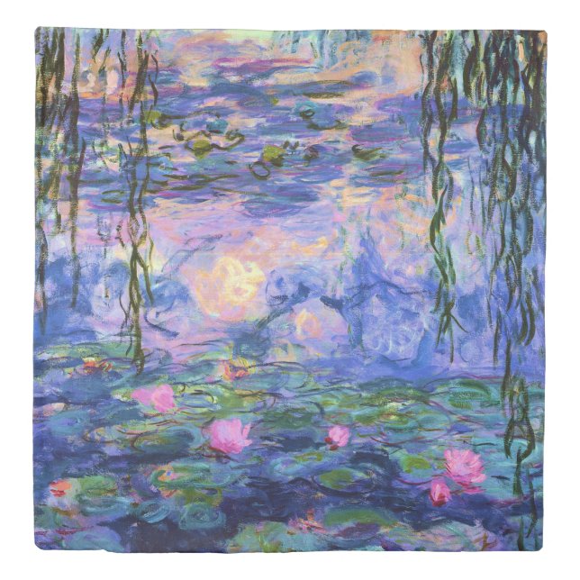 Monet Water Lilies with Pond Reflections Duvet Cover (Front)