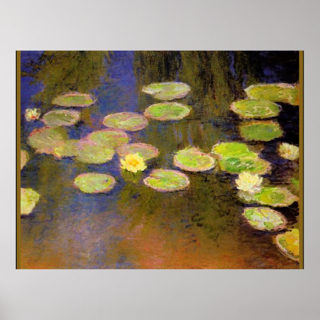 Monet - Water Lilies (yellow), popular painting Poster (Front)