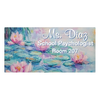 Monet Water Lillies School Psychologist Room Sign