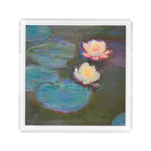 Monet Water Lily Lilies Pond Waterlilies Painting Acrylic Tray