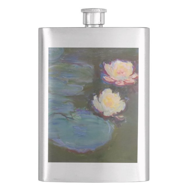 Monet Water Lily Lilies Pond Waterlilies Painting Flask (Front)