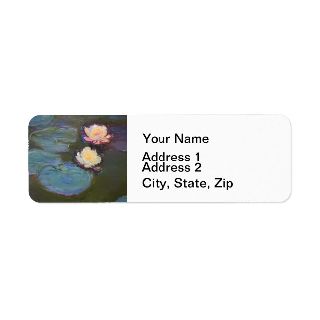 Monet Water Lily Lilies Pond Waterlilies Painting Label (Front)