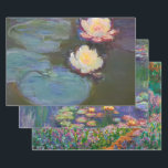 Monet Water Lily Lilies Pond Waterlilies Painting Wrapping Paper Sheets<br><div class="desc">Claude Monet Nympheas,  1897-98. A simple french impressionism painting by famous painter Claude Monet,  all about water lilies. A classic impressionist water lily painting.</div>