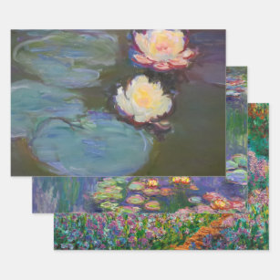 Monet Water Lily Lilies Pond Waterlilies Painting Wrapping Paper Sheets