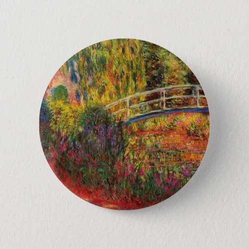 Monet Water Lily Pond and Water Irises Button