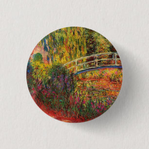 Monet Water Lily Pond and Water Irises Button