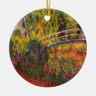 Monet Water Lily Pond and Water Irises Ceramic Ornament