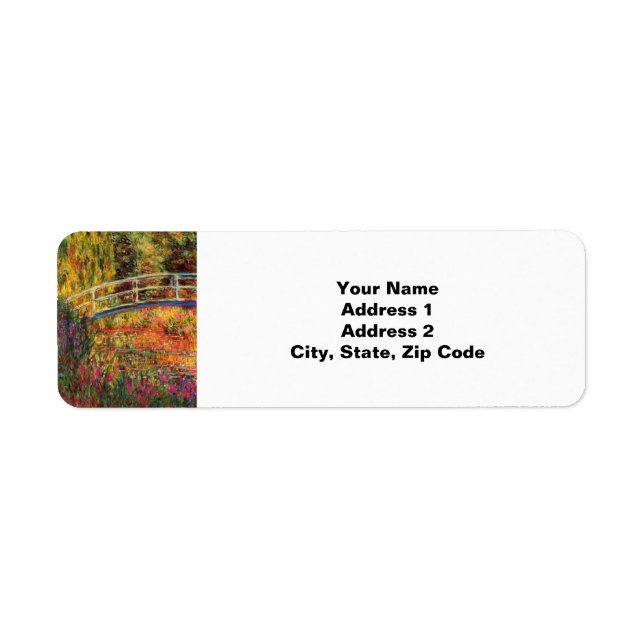 Monet Water Lily Pond and Water Irises Label (Front)