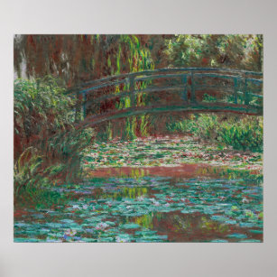 Monet Water Lily Pond Bridge Painting Poster