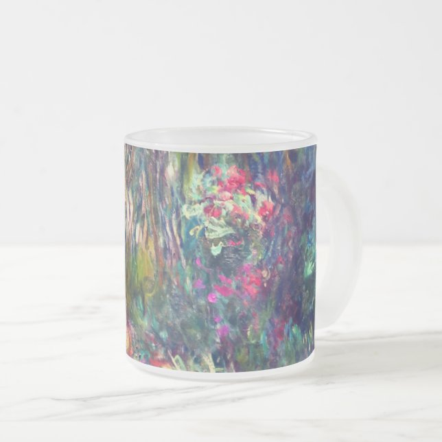Monet Water Lily Pond Frosted Glass Coffee Mug (Front Right)