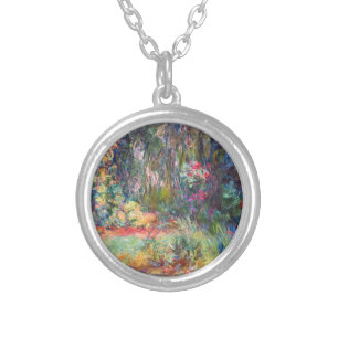 Monet Water Lily Pond Silver Plated Necklace