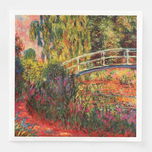 Monet - Water Lily Pond, Water Irises Paper Dinner Napkins (Front)